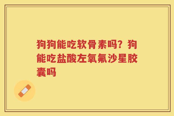 狗狗能吃软骨素吗?狗能吃盐酸左氧氟沙星胶囊吗 狗狗能吃软骨素吗?狗能吃盐酸左氧氟沙星胶囊吗