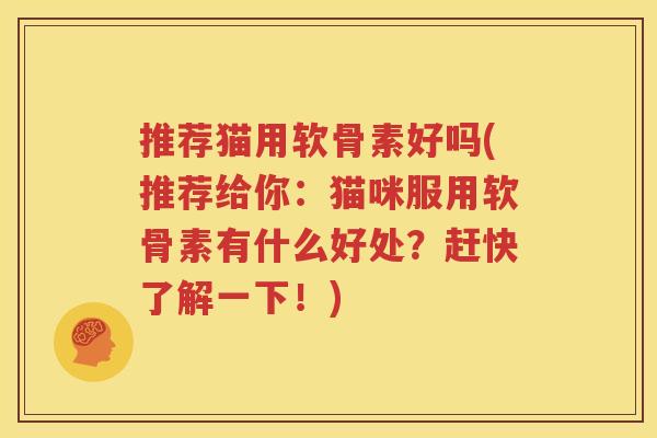 推荐猫用软骨素好吗(推荐给你:猫咪服用软骨素有什么好处?赶快了解一下!) 推荐猫用软骨素好吗(推荐给你:猫咪服用软骨素有什么好处?赶快了解一下!)