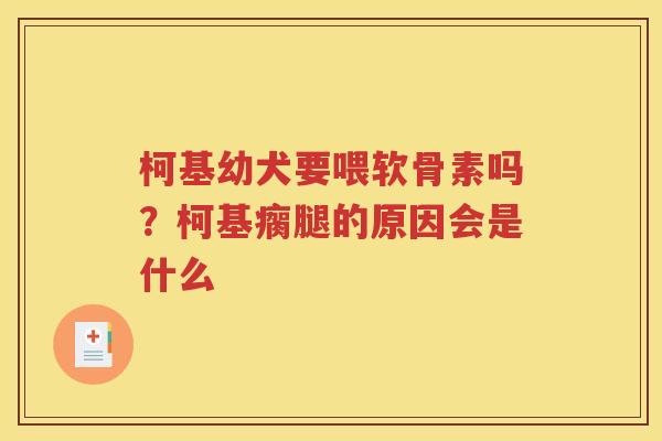 柯基幼犬要喂软骨素吗?柯基瘸腿的原因会是什么 柯基幼犬要喂软骨素吗?柯基瘸腿的原因会是什么