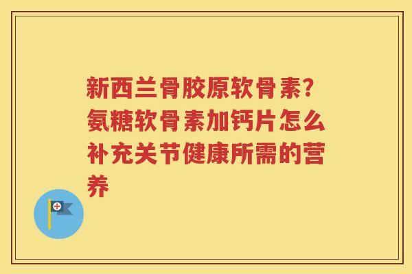 新西兰骨胶原软骨素?氨糖软骨素加钙片怎么补充关节健康所需的营养 新西兰骨胶原软骨素?氨糖软骨素加钙片怎么补充关节健康所需的营养