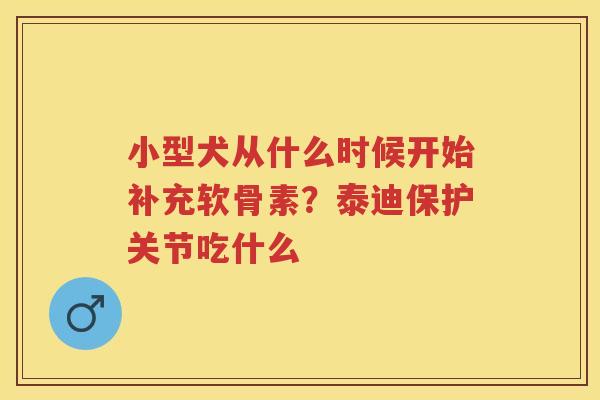 小型犬从什么时候开始补充软骨素？泰迪保护关节吃什么