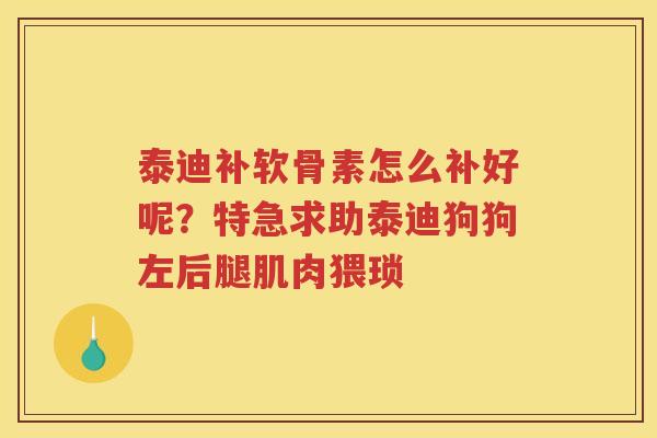 泰迪补软骨素怎么补好呢?特急求助泰迪狗狗左后腿肌肉猥琐 泰迪补软骨素怎么补好呢?特急求助泰迪狗狗左后腿肌肉猥琐