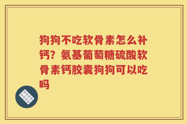 狗狗不吃软骨素怎么补钙？氨基葡萄糖硫酸软骨素钙胶囊狗狗可以吃吗