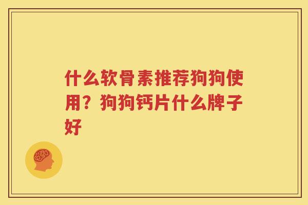 什么软骨素推荐狗狗使用?狗狗钙片什么牌子好 什么软骨素推荐狗狗使用?狗狗钙片什么牌子好