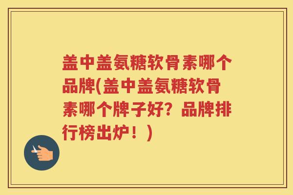 盖中盖氨糖软骨素哪个品牌(盖中盖氨糖软骨素哪个牌子好？品牌排行榜出炉！)