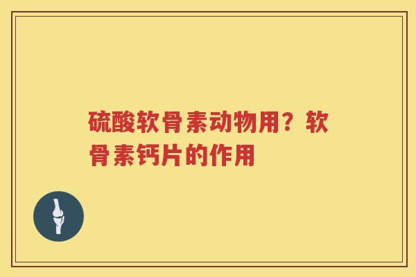 硫酸软骨素动物用？软骨素钙片的作用