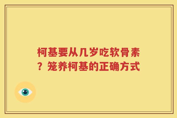 柯基要从几岁吃软骨素?笼养柯基的正确方式 柯基要从几岁吃软骨素?笼养柯基的正确方式
