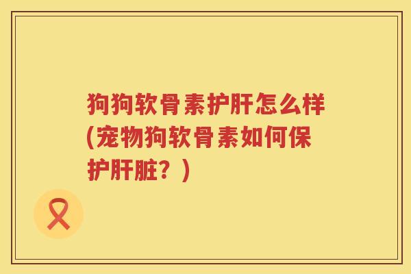 狗狗软骨素怎么样(宠物狗软骨素如何保护?) 狗狗软骨素怎么样(宠物狗软骨素如何保护?)