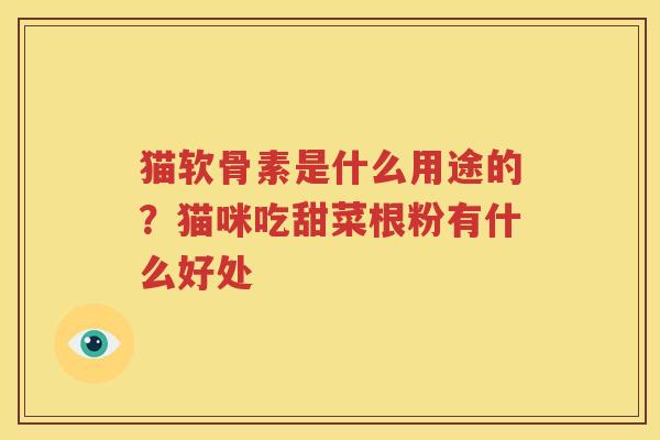 猫软骨素是什么用途的？猫咪吃甜菜根粉有什么好处