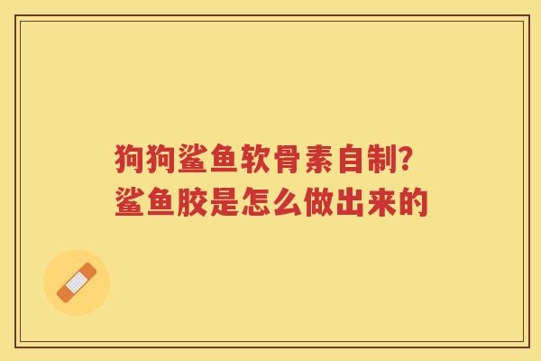 狗狗鲨鱼软骨素自制?鲨鱼胶是怎么做出来的 狗狗鲨鱼软骨素自制?鲨鱼胶是怎么做出来的