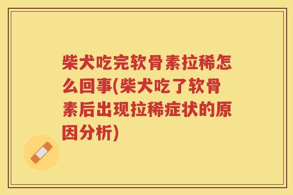 柴犬吃完软骨素拉稀怎么回事(柴犬吃了软骨素后出现拉稀症状的原因分析)