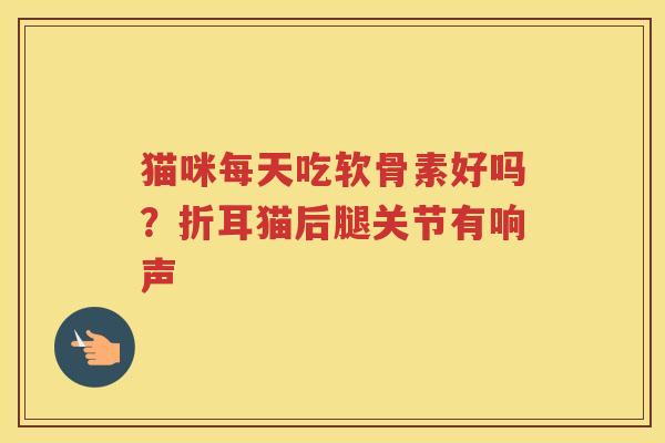 猫咪每天吃软骨素好吗？折耳猫后腿关节有响声