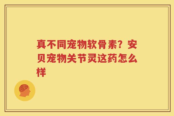 真不同宠物软骨素?安贝宠物关节灵这药怎么样 真不同宠物软骨素?安贝宠物关节灵这药怎么样