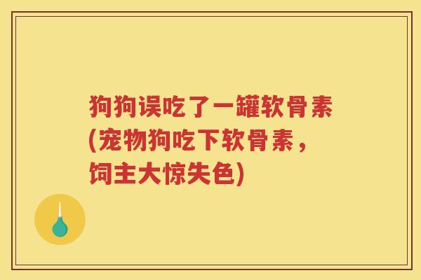 狗狗误吃了一罐软骨素(宠物狗吃下软骨素,饲主大惊失色) 狗狗误吃了一罐软骨素(宠物狗吃下软骨素,饲主大惊失色)