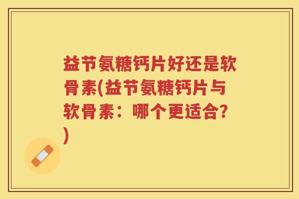 益节氨糖钙片好还是软骨素(益节氨糖钙片与软骨素:哪个更适合?) 益节氨糖钙片好还是软骨素(益节氨糖钙片与软骨素:哪个更适合?)