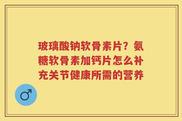 玻璃酸钠软骨素片?氨糖软骨素加钙片怎么补充关节健康所需的营养 玻璃酸钠软骨素片?氨糖软骨素加钙片怎么补充关节健康所需的营养