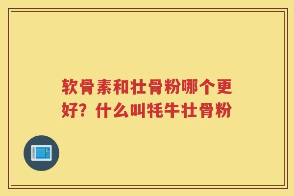 软骨素和壮骨粉哪个更好?什么叫牦牛壮骨粉 软骨素和壮骨粉哪个更好?什么叫牦牛壮骨粉