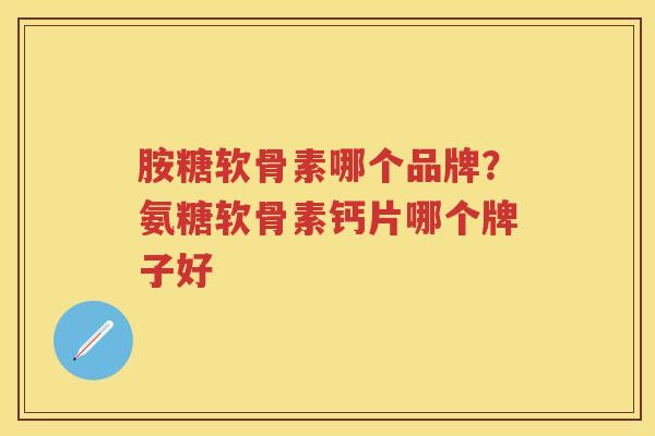 胺糖软骨素哪个品牌？氨糖软骨素钙片哪个牌子好