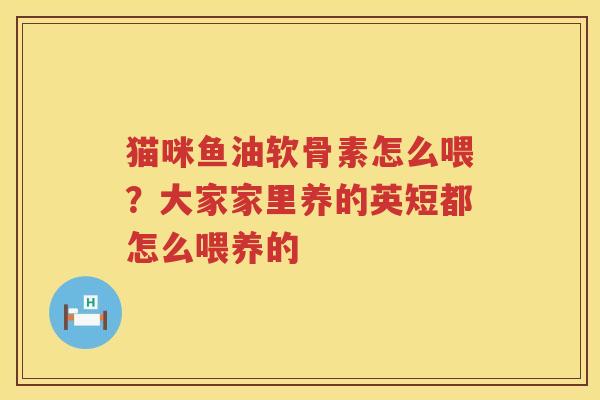 猫咪鱼油软骨素怎么喂?大家家里养的英短都怎么喂养的 猫咪鱼油软骨素怎么喂?大家家里养的英短都怎么喂养的