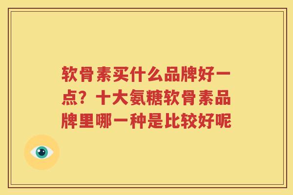 软骨素买什么品牌好一点？十大氨糖软骨素品牌里哪一种是比较好呢
