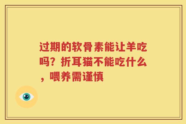 过期的软骨素能让羊吃吗?折耳猫不能吃什么,喂养需谨慎 过期的软骨素能让羊吃吗?折耳猫不能吃什么,喂养需谨慎