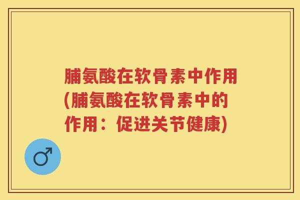 脯氨酸在软骨素中作用(脯氨酸在软骨素中的作用：促进关节健康)