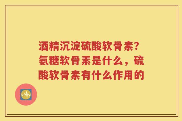 酒精沉淀硫酸软骨素?氨糖软骨素是什么,硫酸软骨素有什么作用的 酒精沉淀硫酸软骨素?氨糖软骨素是什么,硫酸软骨素有什么作用的