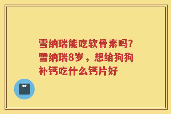 雪纳瑞能吃软骨素吗？雪纳瑞8岁，想给狗狗补钙吃什么钙片好