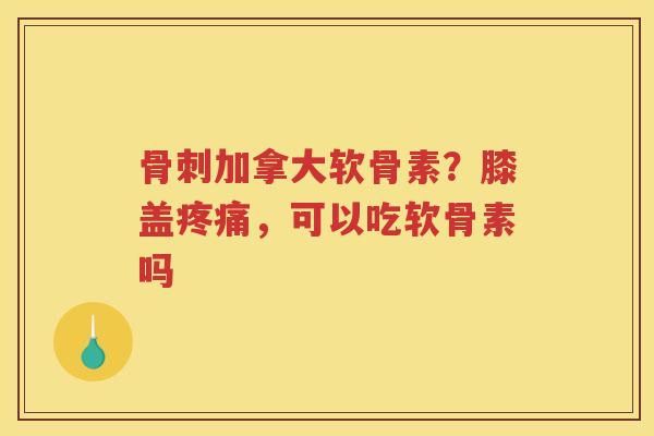 加拿大软骨素?膝盖,可以吃软骨素吗 加拿大软骨素?膝盖,可以吃软骨素吗
