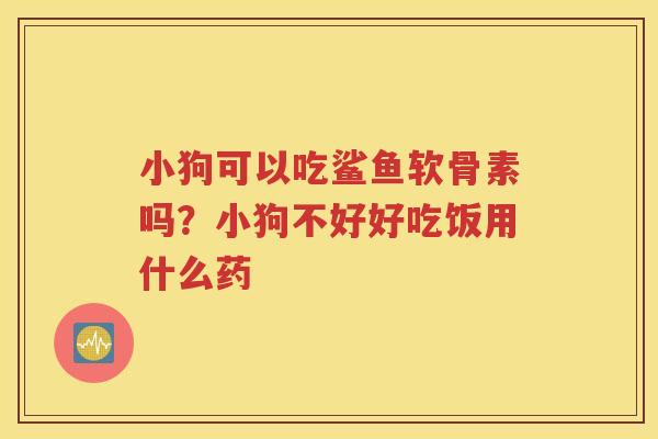 小狗可以吃鲨鱼软骨素吗?小狗不好好吃饭用什么药 小狗可以吃鲨鱼软骨素吗?小狗不好好吃饭用什么药
