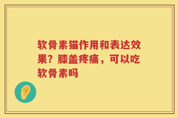 软骨素猫作用和表达效果？膝盖，可以吃软骨素吗