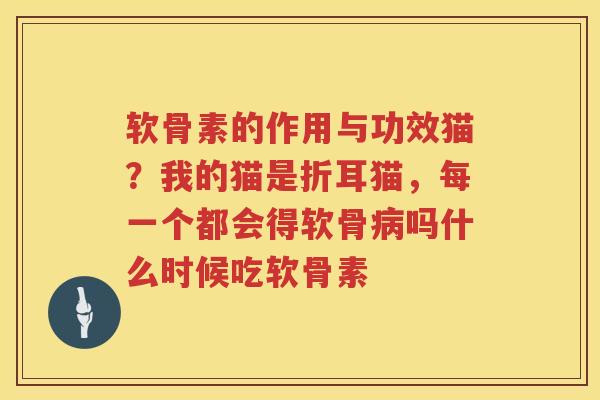 软骨素的作用与功效猫?我的猫是折耳猫,每一个都会得软骨吗什么时候吃软骨素 软骨素的作用与功效猫?我的猫是折耳猫,每一个都会得软骨吗什么时候吃软骨素