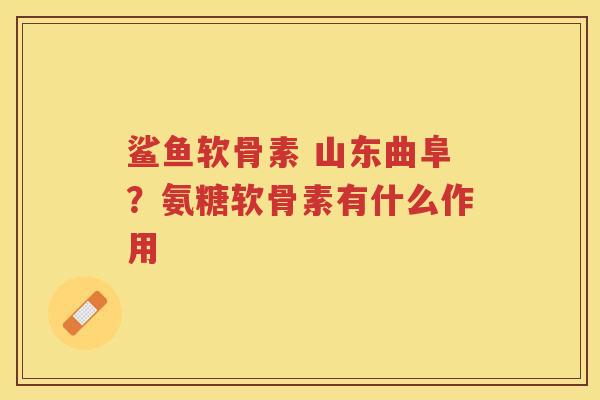 鲨鱼软骨素 山东曲阜?氨糖软骨素有什么作用 鲨鱼软骨素 山东曲阜?氨糖软骨素有什么作用