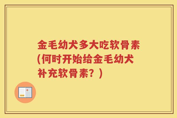 金毛幼犬多大吃软骨素(何时开始给金毛幼犬补充软骨素？)