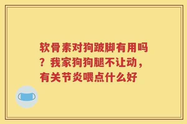 软骨素对狗跛脚有用吗？我家狗狗腿不让动，有喂点什么好