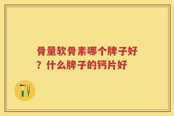 骨量软骨素哪个牌子好?什么牌子的钙片好 骨量软骨素哪个牌子好?什么牌子的钙片好