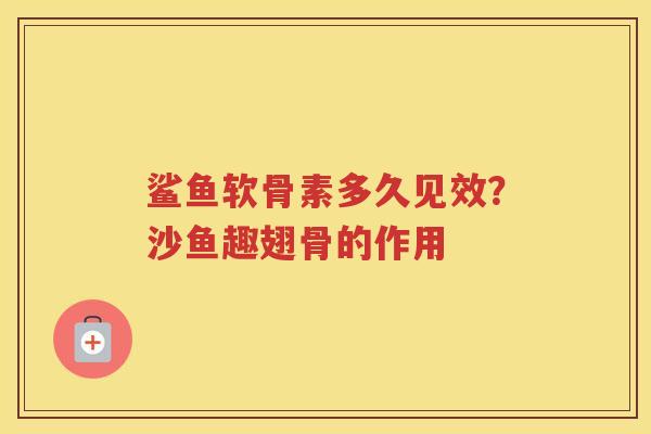 鲨鱼软骨素多久见效？沙鱼趣翅骨的作用