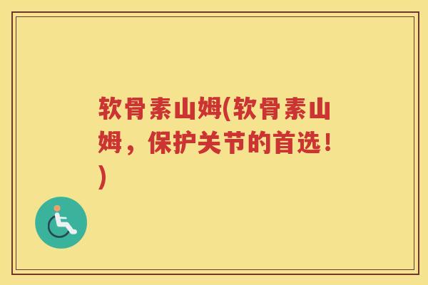 软骨素山姆(软骨素山姆，保护关节的首选！)