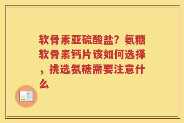 软骨素亚硫酸盐?氨糖软骨素钙片该如何选择,挑选氨糖需要注意什么 软骨素亚硫酸盐?氨糖软骨素钙片该如何选择,挑选氨糖需要注意什么