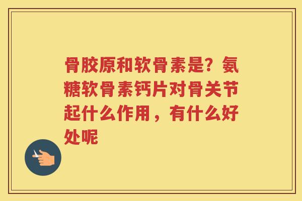 骨胶原和软骨素是？氨糖软骨素钙片对骨关节起什么作用，有什么好处呢
