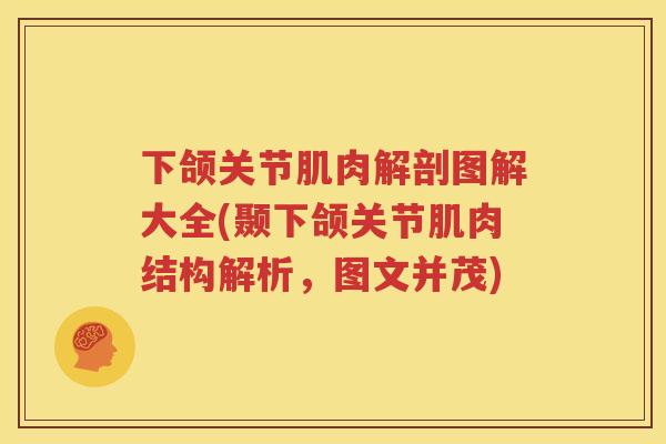 下颌关节肌肉解剖图解大全(颞下颌关节肌肉结构解析，图文并茂)