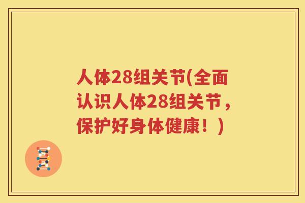 人体28组关节(全面认识人体28组关节,保护好身体健康!) 人体28组关节(全面认识人体28组关节,保护好身体健康!)