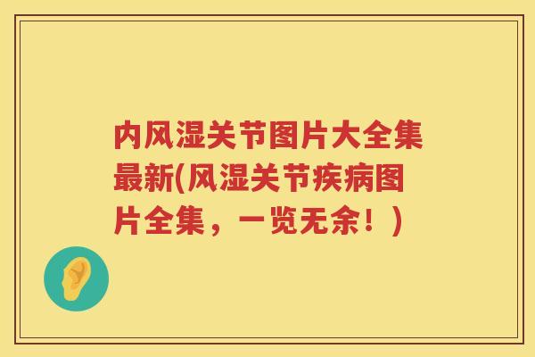 内关节图片大全集新(关节图片全集,一览无余!) 内关节图片大全集新(关节图片全集,一览无余!)
