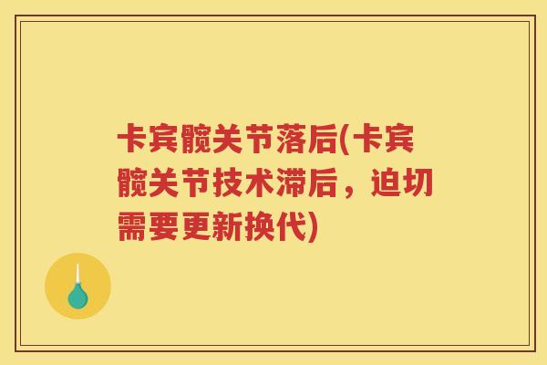 卡宾髋关节落后(卡宾髋关节技术滞后,迫切需要更新换代) 卡宾髋关节落后(卡宾髋关节技术滞后,迫切需要更新换代)