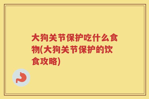大狗关节保护吃什么食物(大狗关节保护的饮食攻略)