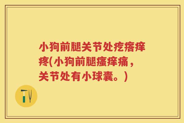 小狗前腿关节处疙瘩痒疼(小狗前腿痛，关节处有小球囊。)