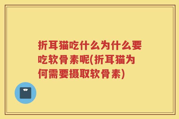 折耳猫吃什么为什么要吃软骨素呢(折耳猫为何需要摄取软骨素)