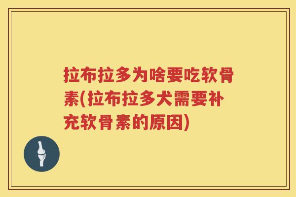 拉布拉多为啥要吃软骨素(拉布拉多犬需要补充软骨素的原因)