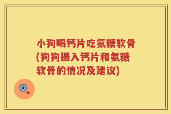 小狗喝钙片吃氨糖软骨(狗狗摄入钙片和氨糖软骨的情况及建议)