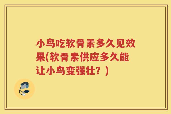 小鸟吃软骨素多久见效果(软骨素供应多久能让小鸟变强壮？)